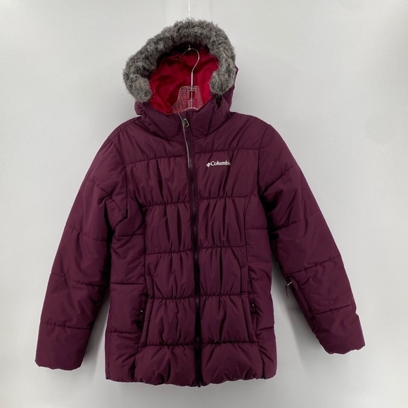 Columbia Jacket Girls Youth Size Large 14/16 Winter Puffer Rose Burgundy Outdoor - Picture 1 of 14